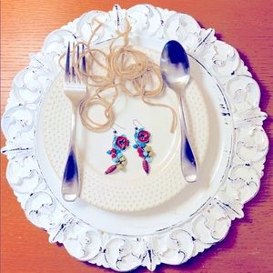 SPICY!  🌶 Metal and bead earrings.